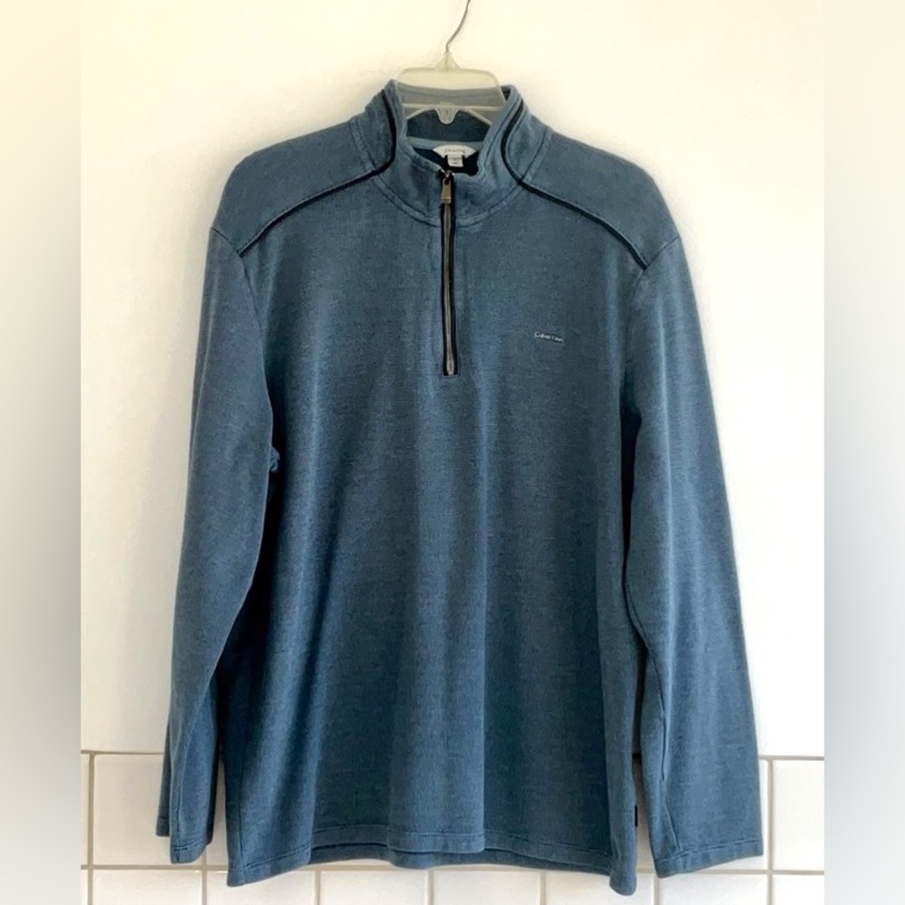 Tommy Bahama Men’s 1/2 Zip Turtleneck Sweatshirt. Reversible. Blue XL. Preowned